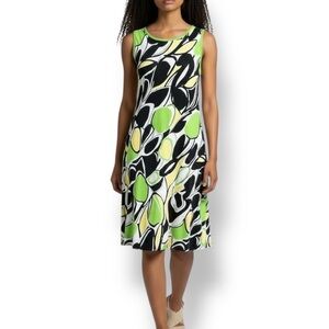 4/$20 Lily Abstract Print Sleeveless Midi Dress | Size Small